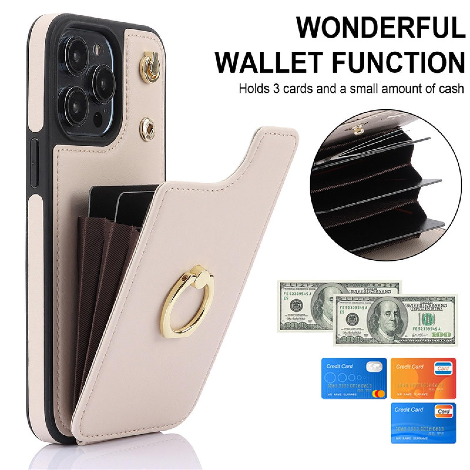Étui Portefeuille en Cuir avec Anneau et Support pour iPhone SE 2020 (2022) (Rouge)
