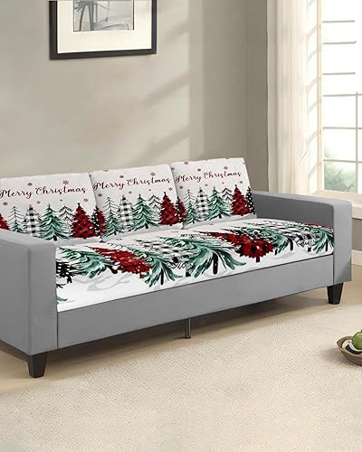 Miniatura 2 de Fundas de cojín para sofá con diseño de árbol de Navidad, funda elástica para sofá con parte inferior elástica, diseño de árbol de Navidad, diseño
