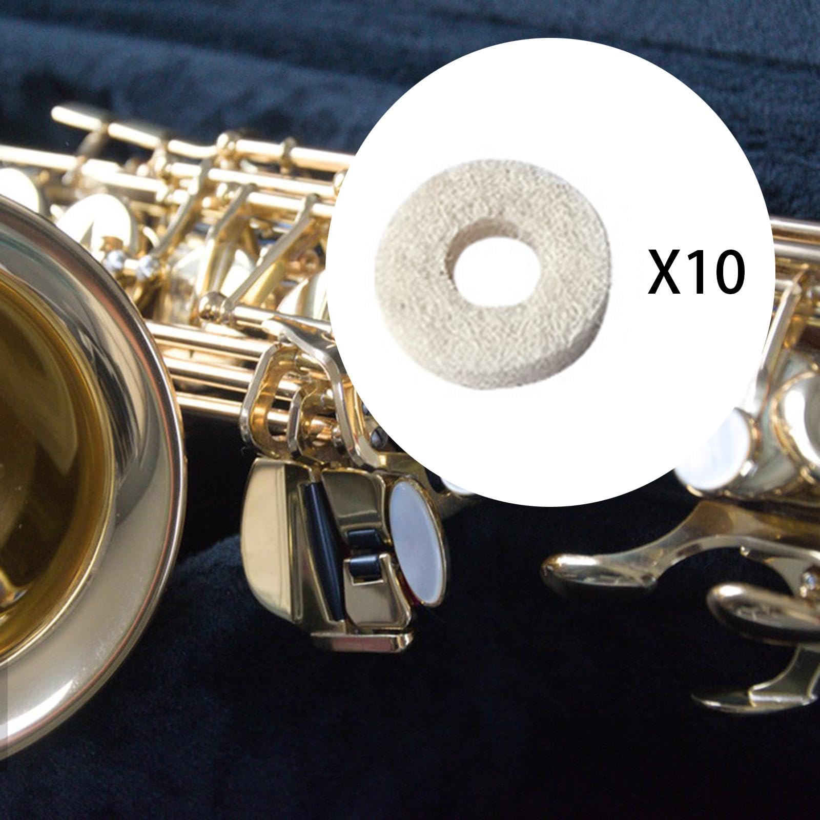 Gralara Lot de 10 Tampons En Feutre pour Euphonium, Pièces de Rechange pour Pistons, Rondelles pour Boutons de Doigt, Matériau En Feutre pour Tuba, Baryton