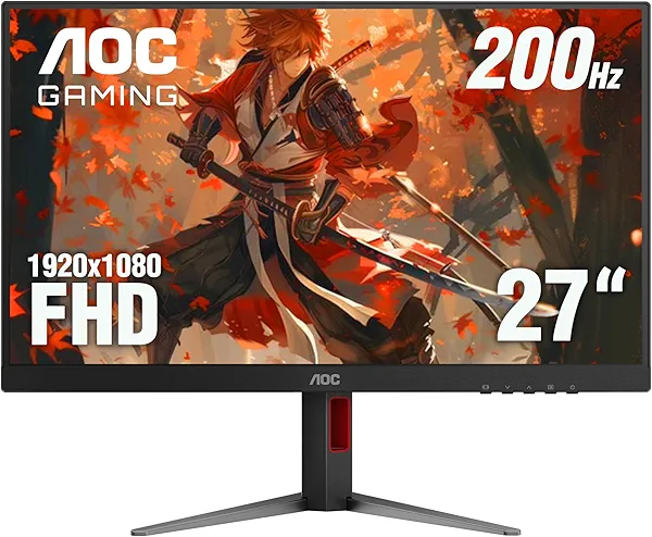 AOC 27G4H 27 inch Gaming Monitor, Full HD 1920x1080, IPS Panel, 200Hz, 1x HDMI 2.0, 1x Display Port, Console Gaming Ready, 3-Year Zero-Bright-Dot