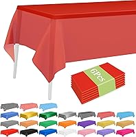Vista 9 de PLULON 6 Pzas Manteles de Colores Arcoíris de Plástico Desechables Cubierta de Mesa para Mesas Rectangulares 54 x 108 Pulgadas Mantel Impermeable 6