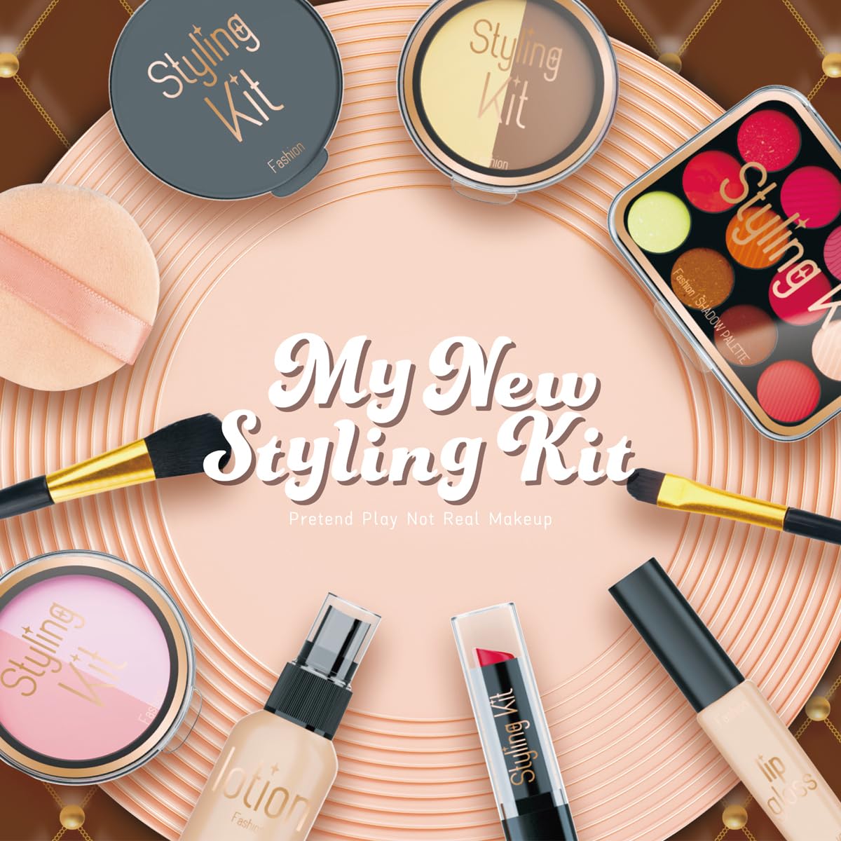 Makeup Kits Play Set, Pretend Makeup Toys for Girls Gifts 3+ Years Old (Not Contains Real Cosmetics)