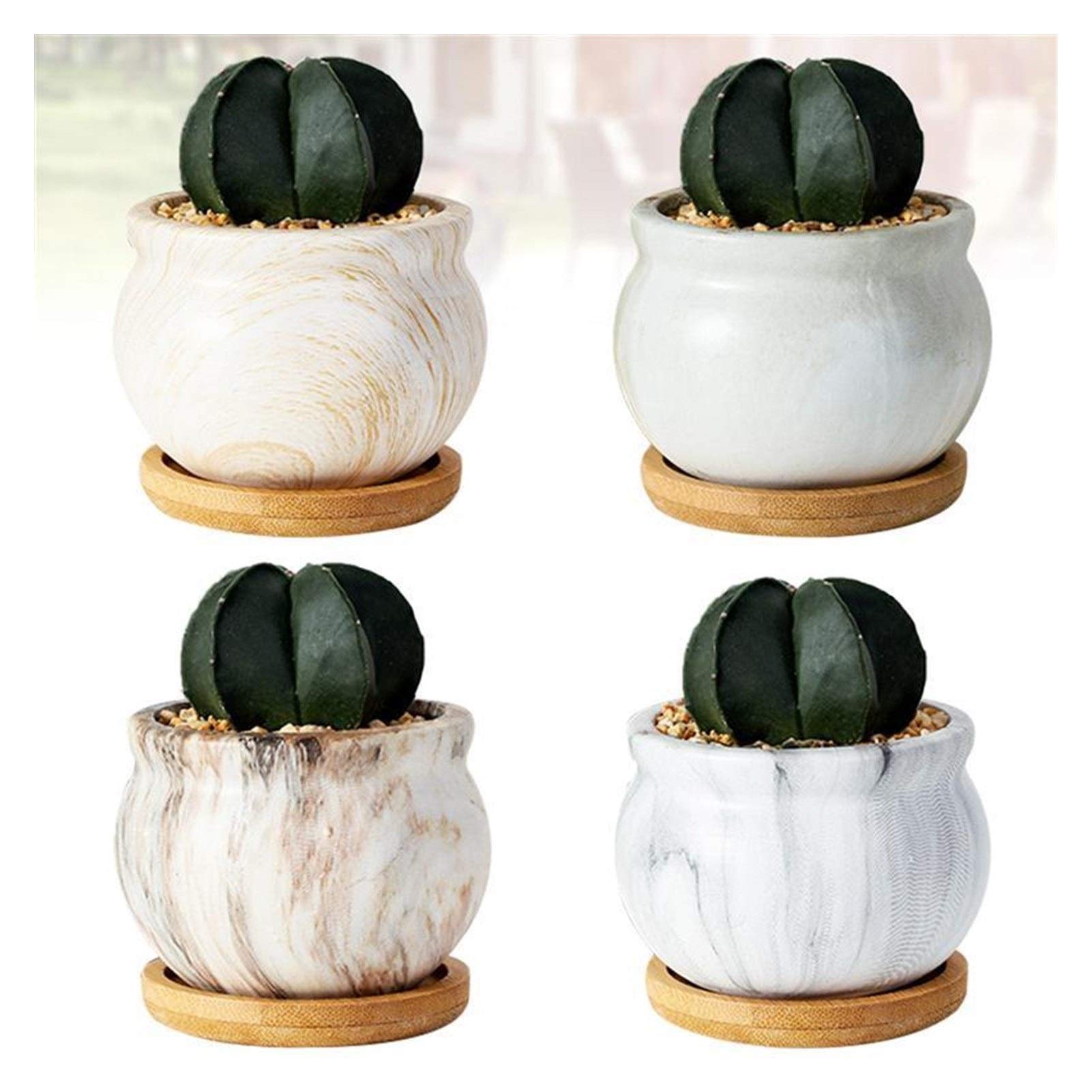 Vasi per Piante 4pcs Flower Flower Pot Ceramica succulente Flower Flower Flower Pot Flower Pot pentola pianta macetas Accessori da Giardino Domestici Flower Flower Decorazione Ufficio pianta