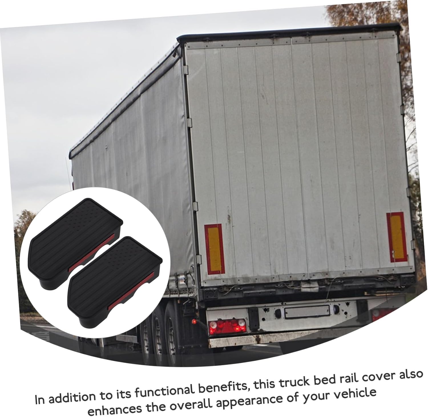 GLEAVI 1pair Bed Rail Stake Pocket Covers for and Material Easy Installation Truck Bed Caps Protects Cargo and Stake Pockets