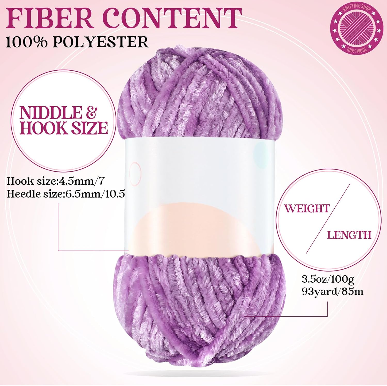 Xinnun 12 Skeins 1116 Yards Chenille Velvet Soft Thick Plush Yarn Bulk for Crocheting Knitting Blanket DIY Weaving Craft, 6mm, 3.5 Oz/Skein(Cute Color)