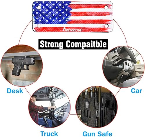 Miniatura 2 de Soporte magnético para pistola, clasificación de 55 libras, funda magnética para pistola  Soporte de pistola recubierto de goma para pistola,