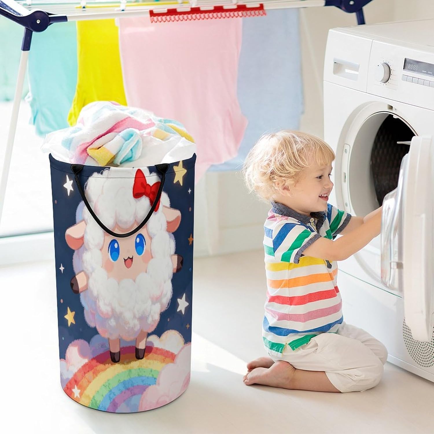 Dirty Clothes Basket Extra Large 110l Open Top Laundry Hamper With Portable Carry Handles, Foldable Waterproof Clothes Basket Spacious Laundry Bag For Bedroom Bathroom Laundry Room Dorm