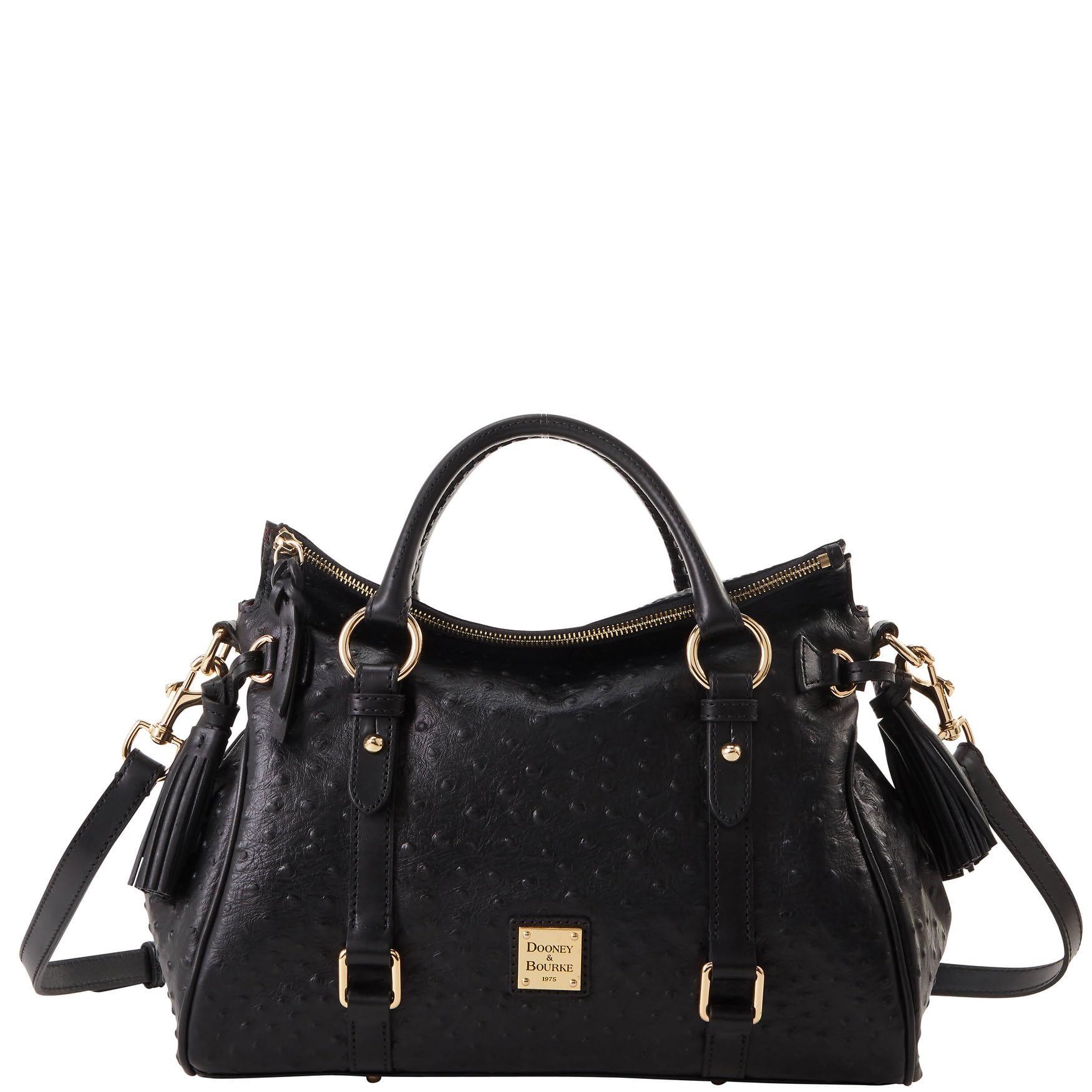 Dooney & BourkeSatchel Bags for Women, Large Ostrich Leather Handbag with Removable Crossbody Strap