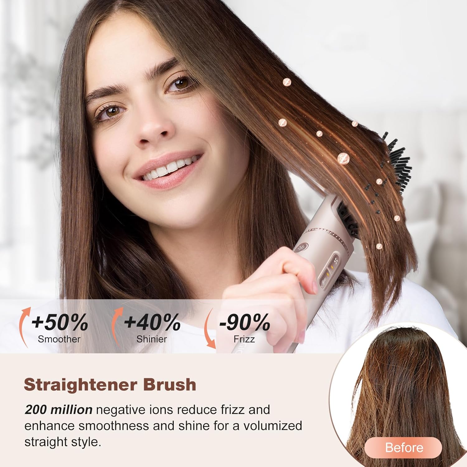 7MAGIC 7 in 1 Hair Styler & Hair Dryer Brush, Negative Ionic Hot Air Styler, 120 Volts, 1400W Powerful Blow Dryer Brush & Multi-Style for Straight, Wavy, Curly, and Coily Hair, Travel Case, Pink - Image 5