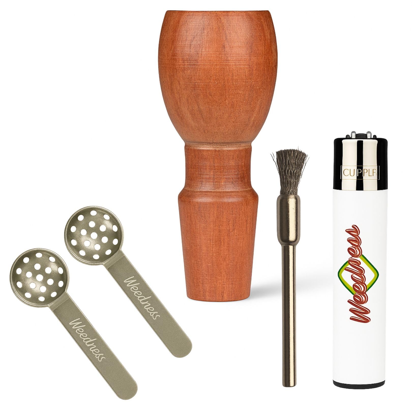 Bong-Tête en Bois Weedness 18,8 mm - Kit de 4 Pièces Marron