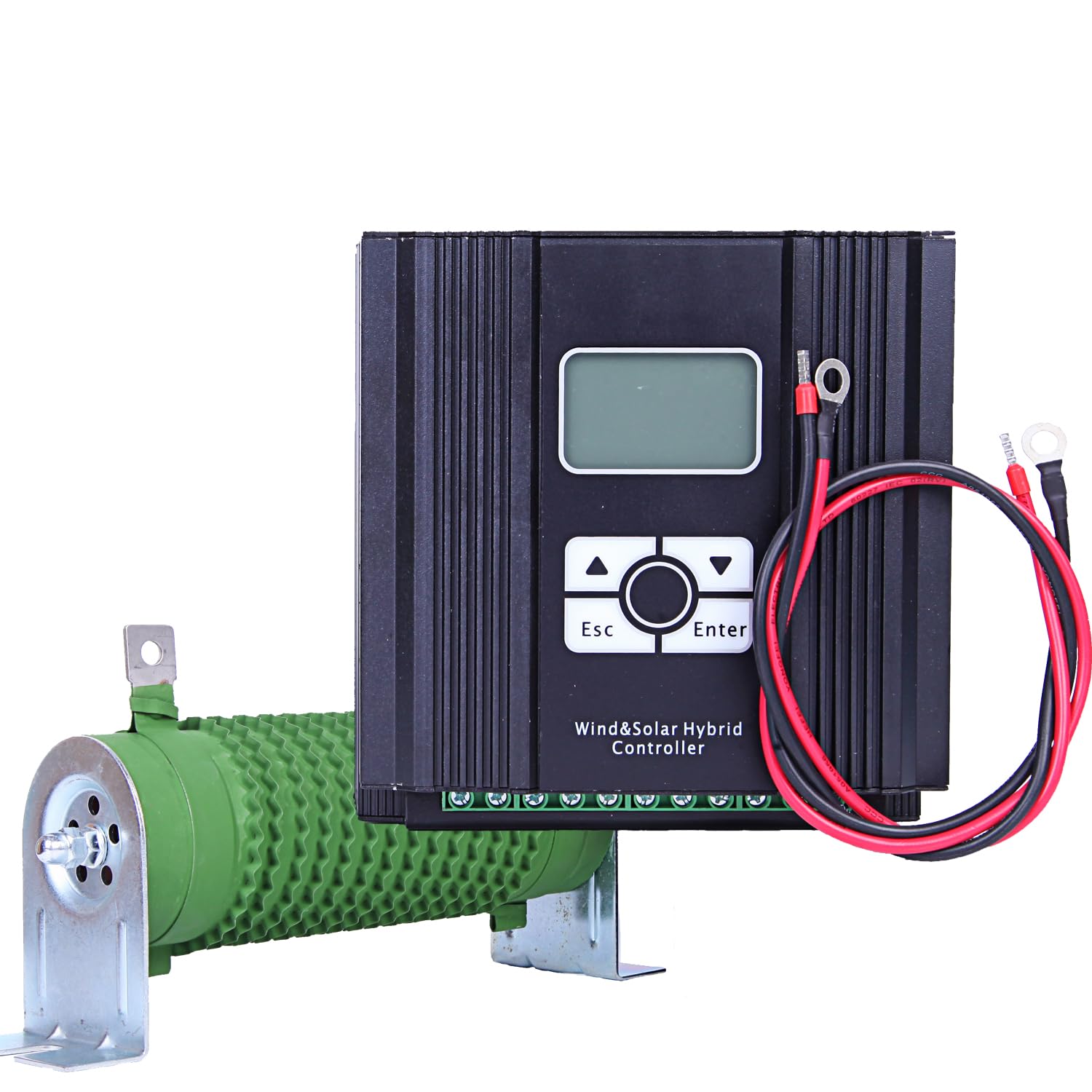 Regulador de carga híbrido Wind-Solar de 1600 W, MPPT con función de carga para generador de viento de 1000 W y panel solar de 600 W, 12 V/24 V (coche) con pantalla LCD, regulador de batería