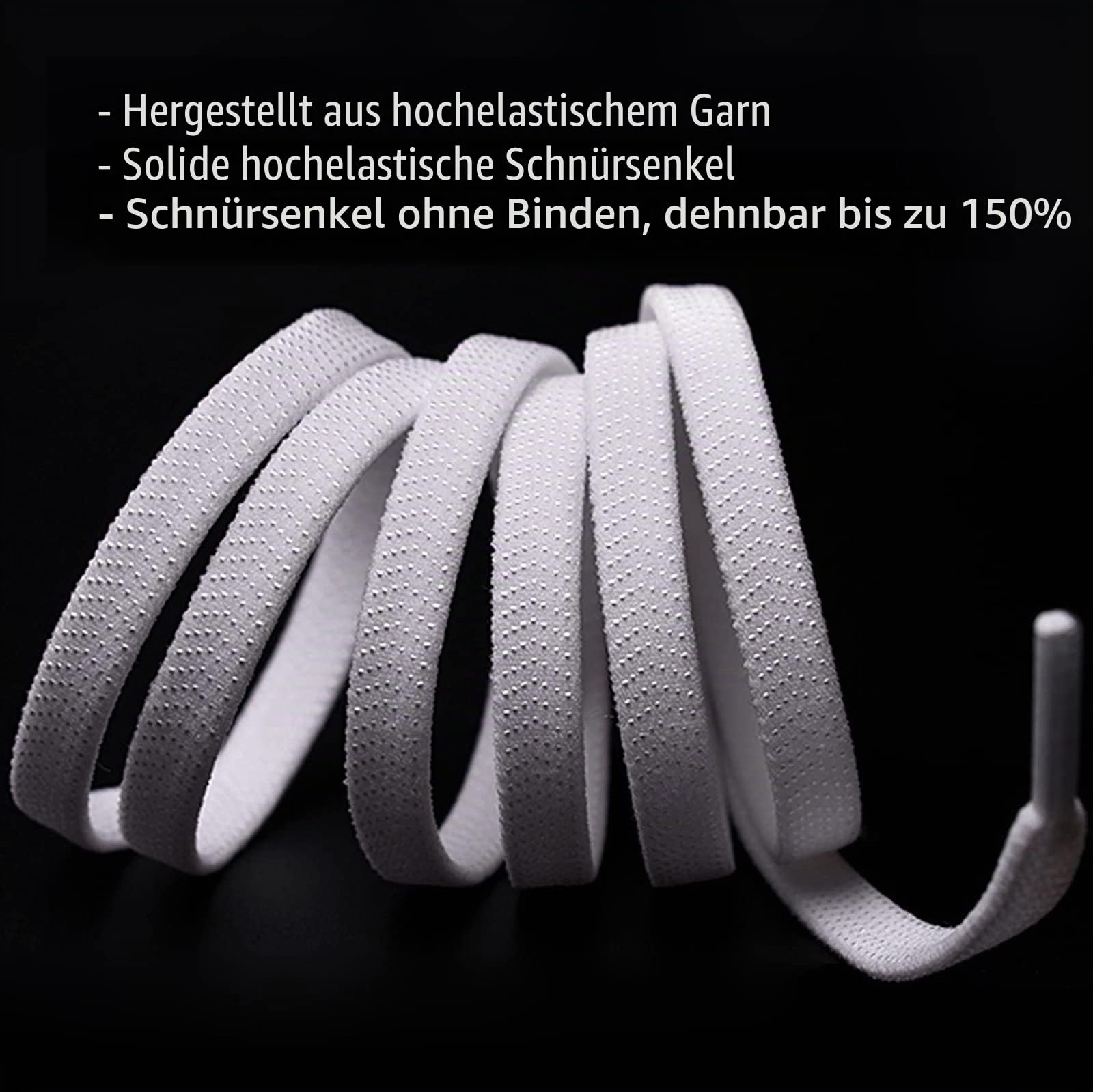 Olukssck 2 Paar Elastische Schnürsenkel Ohne Binden, Schuhbänder mit Metall Lock, Schnürsenkel Schnellverschluss für Kinder Erwachsene Schuhe