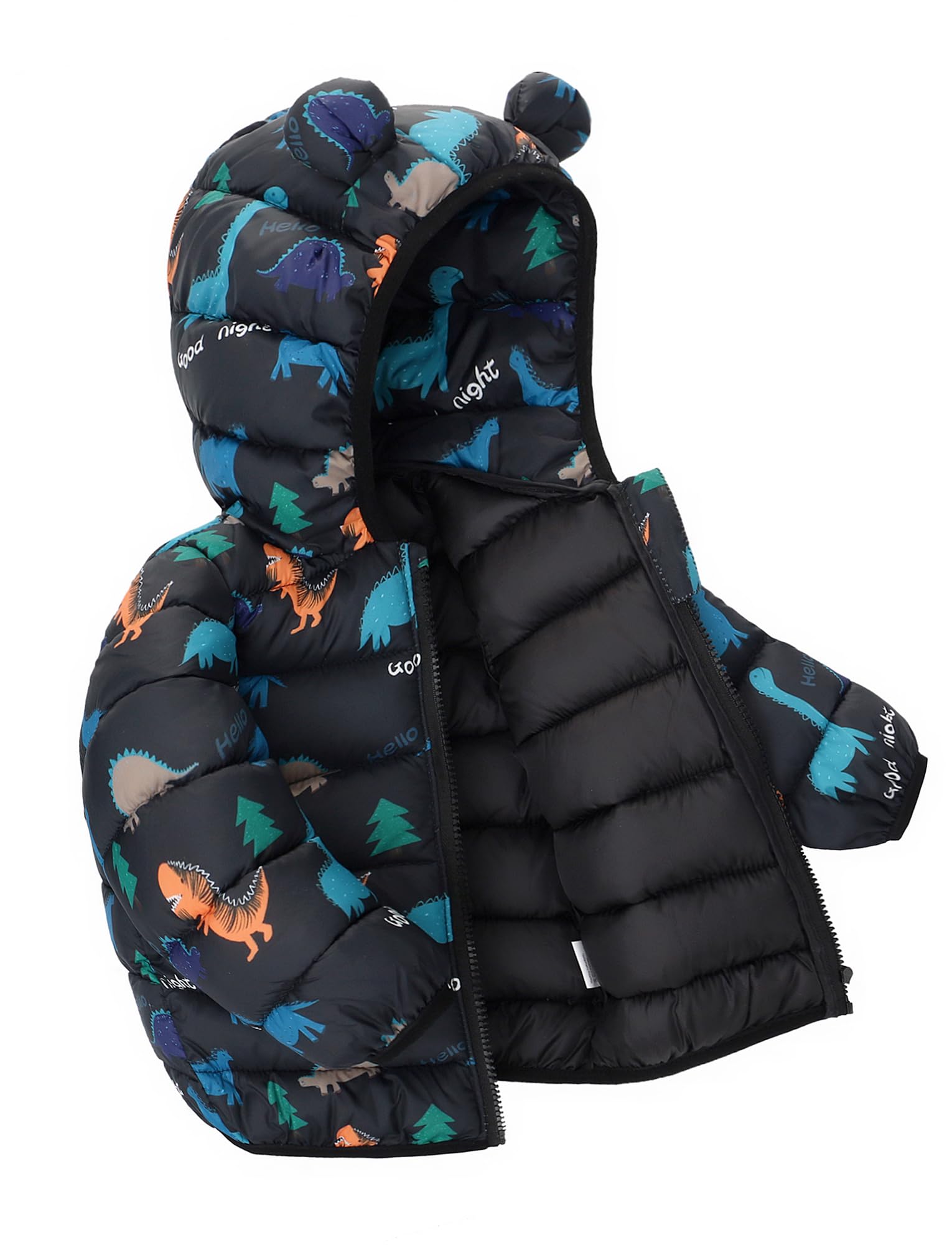 Happy Cherry Cappotto Piumino Bambino Bambina Giubbotto Invernale con Cappuccio Antivento Bimba Bimbo Giacca Inverno Leggero Caldo Stampato Carino 6 Mesi - 4 Anni