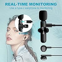 Vista 4 de Mini micrófono inalámbrico, micrófono para iPhone iPad, micrófonos inalámbricos, micrófono de solapa inalámbrico, micrófono profesional