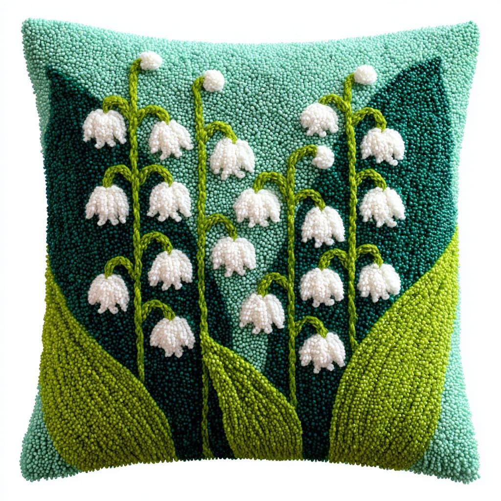 Henypt DIY Latch Hook Rug Kits,Latch Hook Cushion Kits,Lily of the Valley
