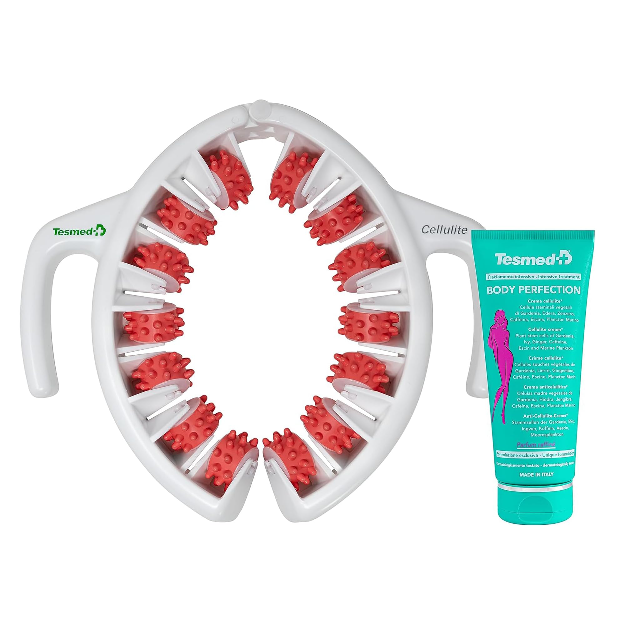 TESMED Body Perfection: Massagegerät Anti-Cellulite Rosa + Creme