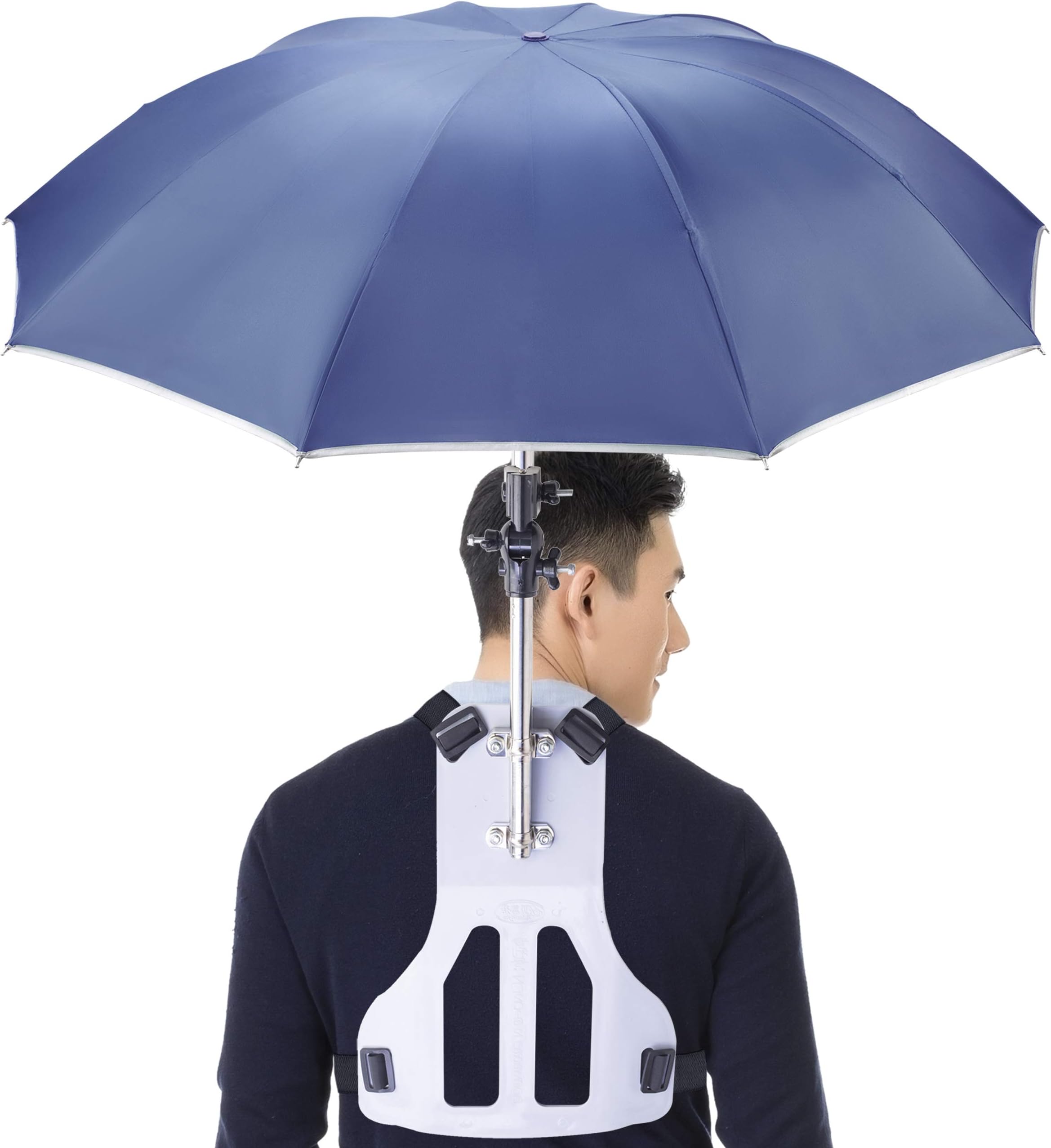 Primo Supply Handles Free Strap On Wearable Self Umbrella Sun UV Rain Blocker Fishing Outdoor Camping Use Running Jogging Canoe Kayak Shade Avoid Skin Problems Caused By Sunlight | Blue