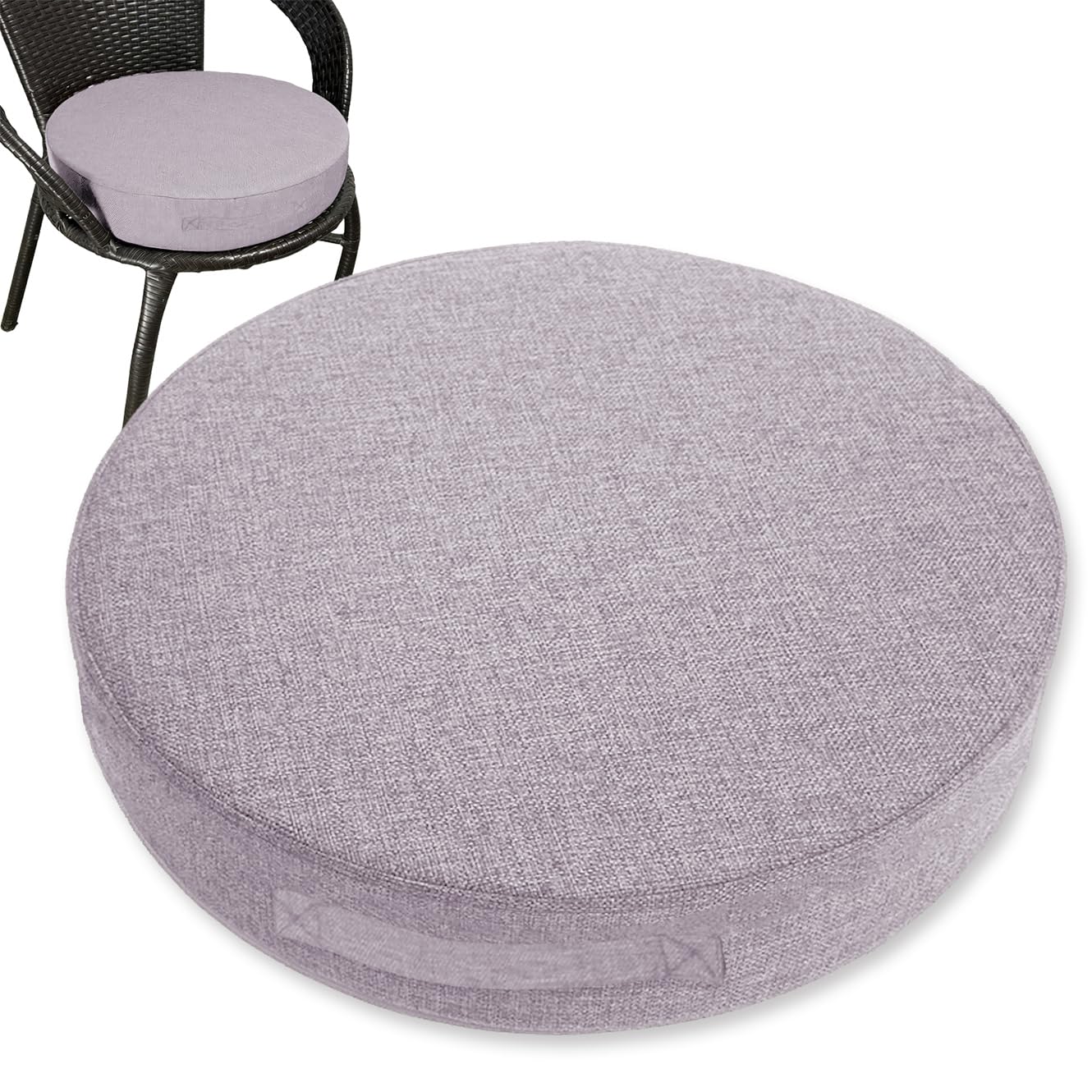 Rr tianshi Thick Seat Cushion Large Recliner Cushions for Elderly with Handle,Non Slip Square Foam Chair Pads for Couch Armchair Chairs or As Floor Pillow (Grey-a,50x50x8cm)