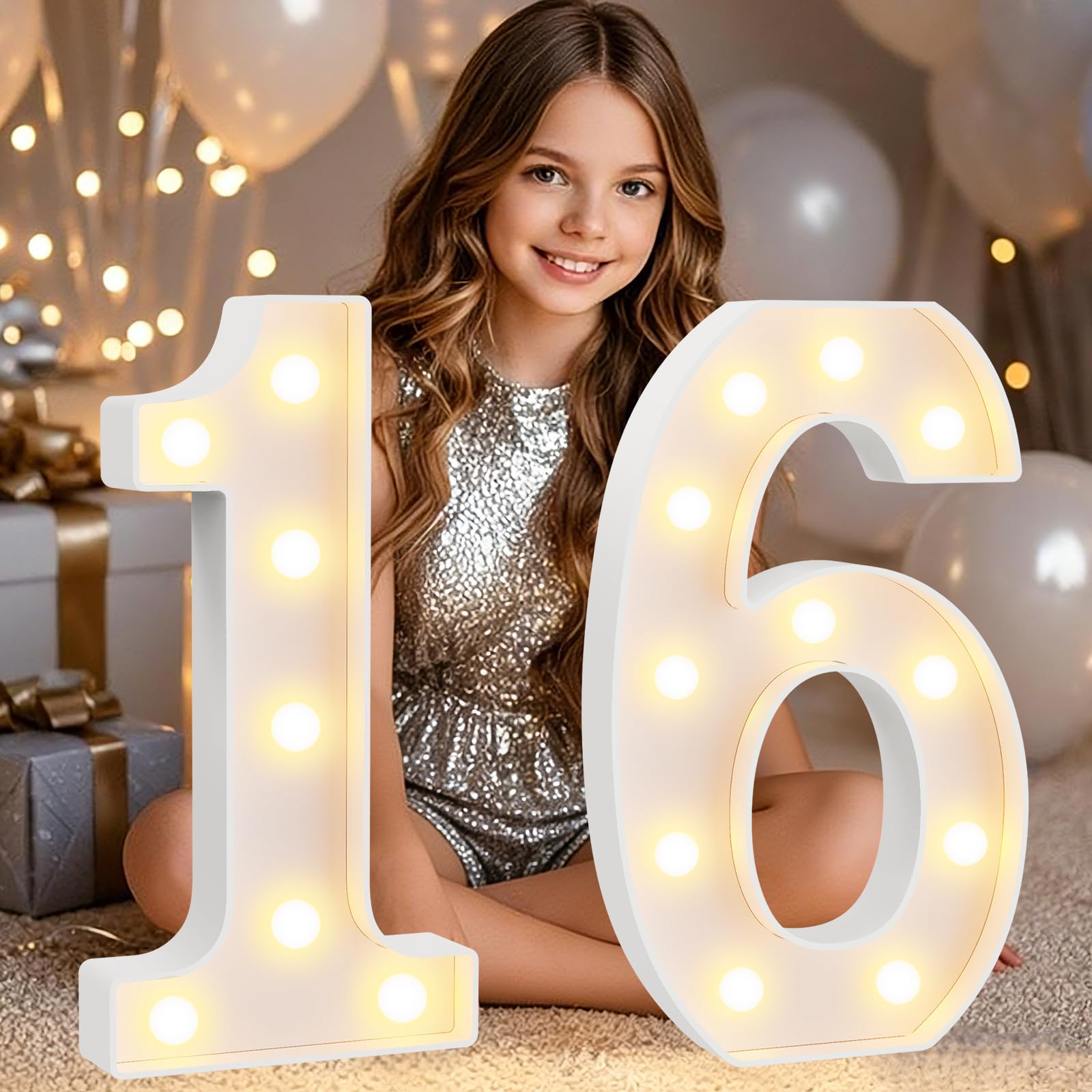 Pooqla 16th Birthday Decorations - novelty lighting | Mubboo
