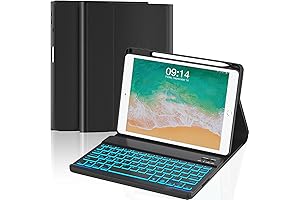 Premium iPad 6th Generation Case with Integrated Keyboard, Pencil Holder and Multiple Viewing Angles