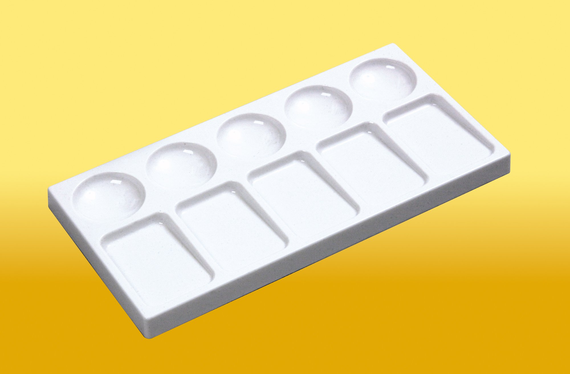 White Rectangular 10 Well Palette Sized 21.5 x 10.8 x 1.3cm mm Artist Painting Quality