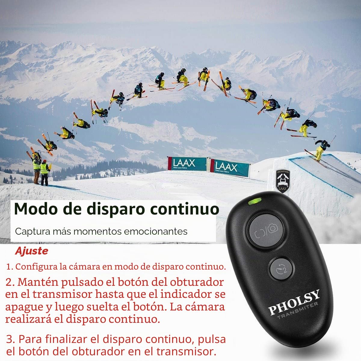 PHOLSY Disparador Control Remoto Cámara Mandos a Distancia Inalámbrico para Canon R100 R8 R6ii R7 R10 90D 250D 850D 6Dii; para Olympus OM-1 EM1X EM1ii EM5iii; para Fuji GFX50Sii XT3 XT4 XT5 XT30 | Compatible con Canon R100 R8 R6ii R7 R10 250D 6Dii 7Dii; O