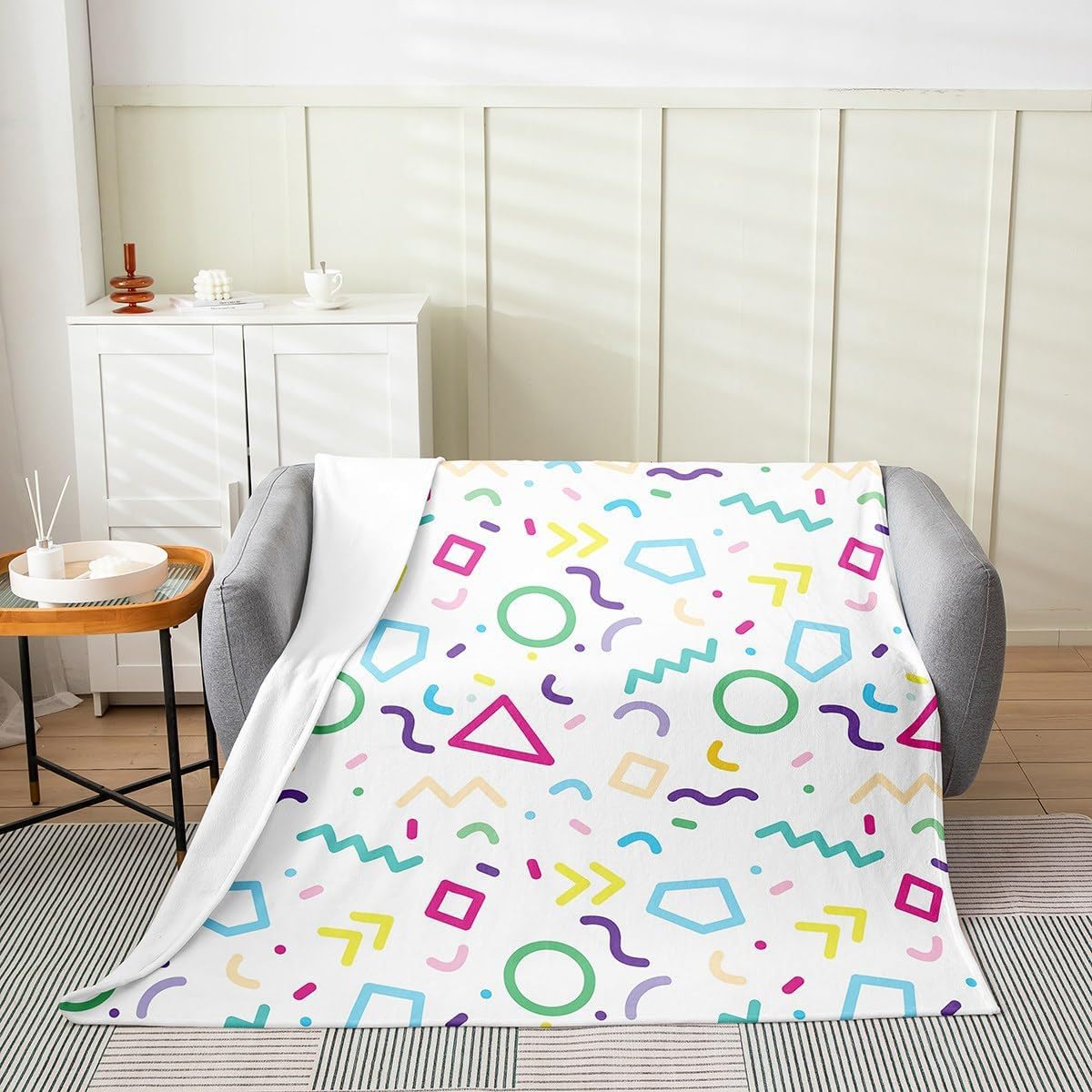 Plaid polaire chaud moelleux couverture flanelle street art multicolore