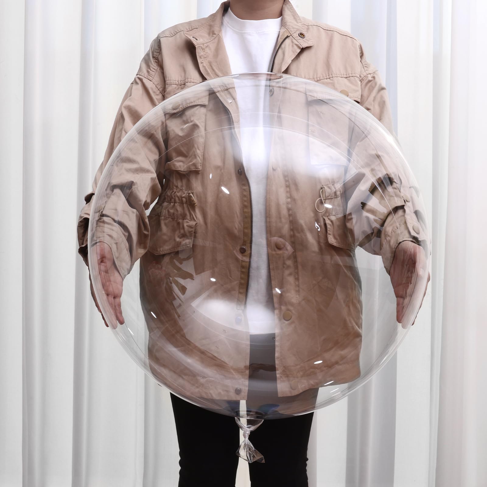 HKYOOD 30 Inch Bobo Balloons, 15 Pcs Bubble Balloons Clear Balloons for Stuffing Helium Style Large Transparent Balloons for Birthdays Anniversary