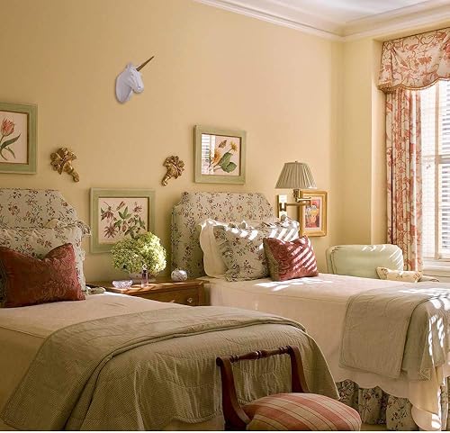 Miniatura 3 de Unicorn Head Wall Mount White Unicorn Head Sculpture With Gold Horn Faux Resin Animal Head Wall Decor Ready To Hang - 10x5x13 Inches