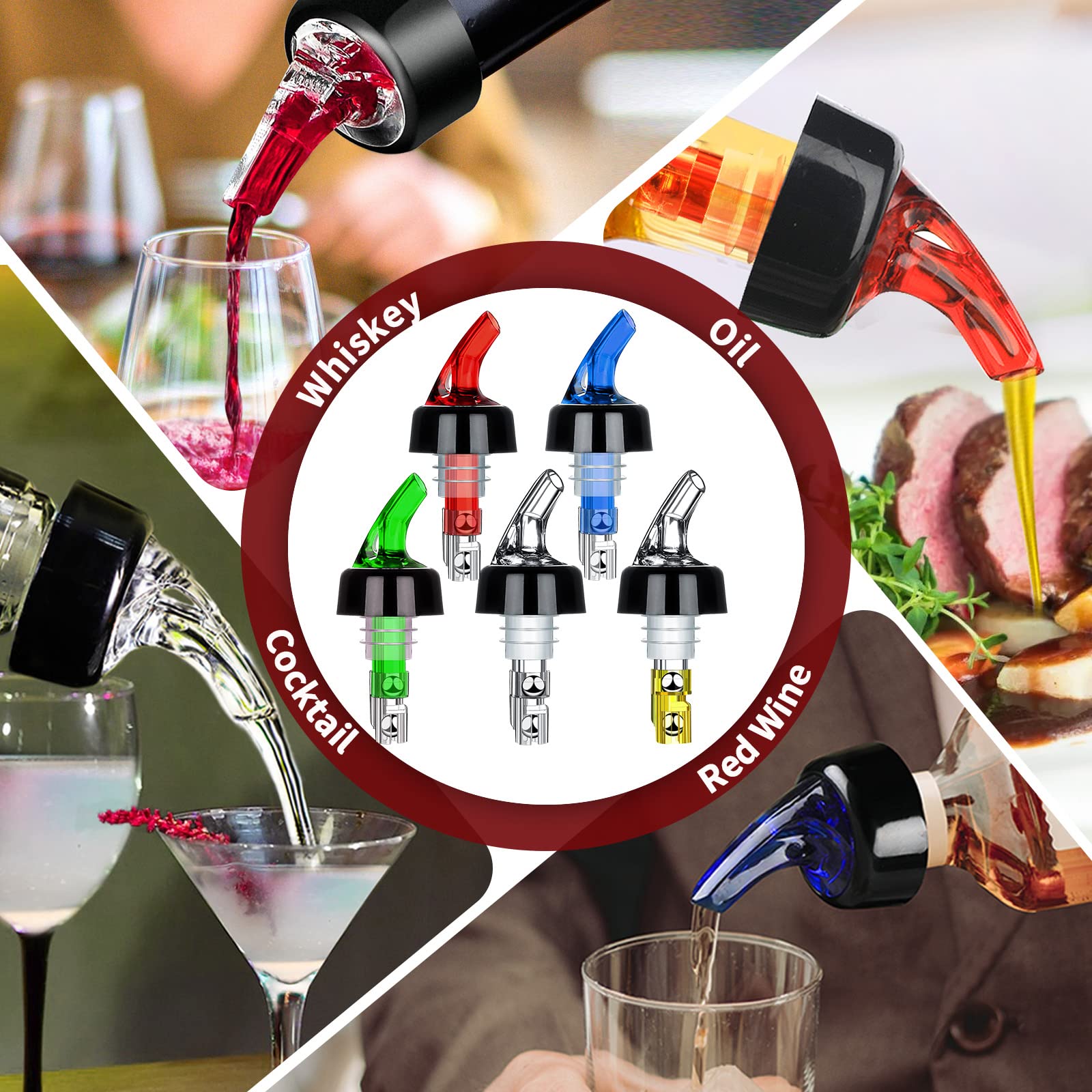 Vertedor automático de botellas de licor, dispensador de chupito rápido, boquilla de vertido de licor de 1 onza para alcohol, vino, licores, herramientas de cocina para el hogar, bar, paquete de 25