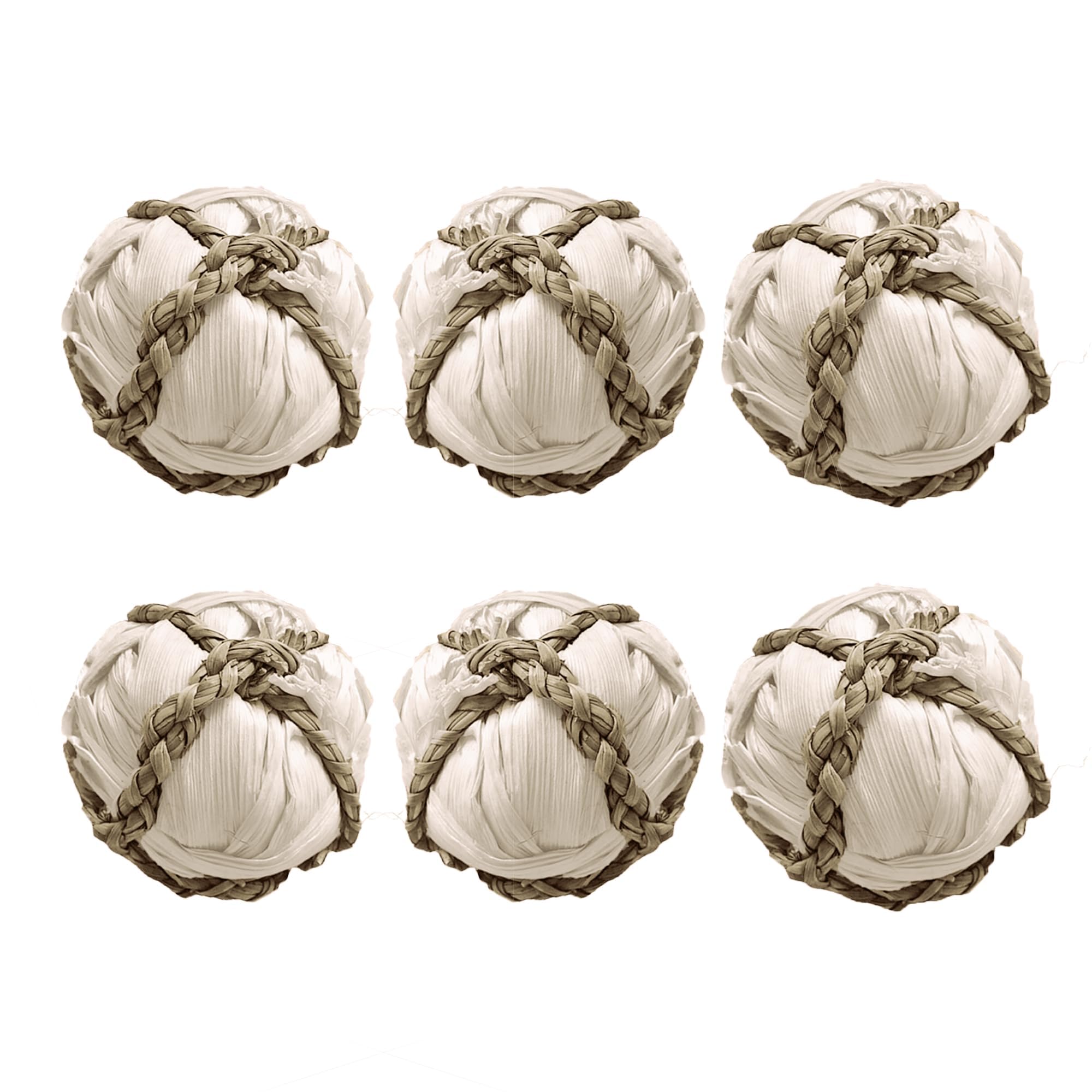 SunGrow Assorted Rabbit &amp; Cat Chew Balls, Teething Activity Toy for Pocket Pets, Improves Dental Health, Environment Friendly, Stress Reliever (Corn Leaf, 6 Pcs)