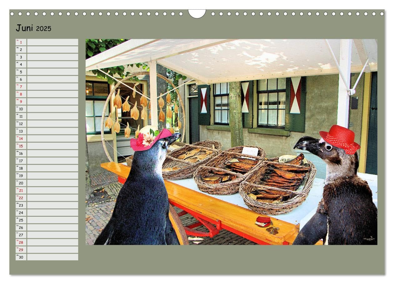 Pinguine privat Planer (Wandkalender 2025 DIN A3 quer), CALVENDO Monatskalender: Momentaufnahmen aus ihrem Alltag (CALVENDO Spass)