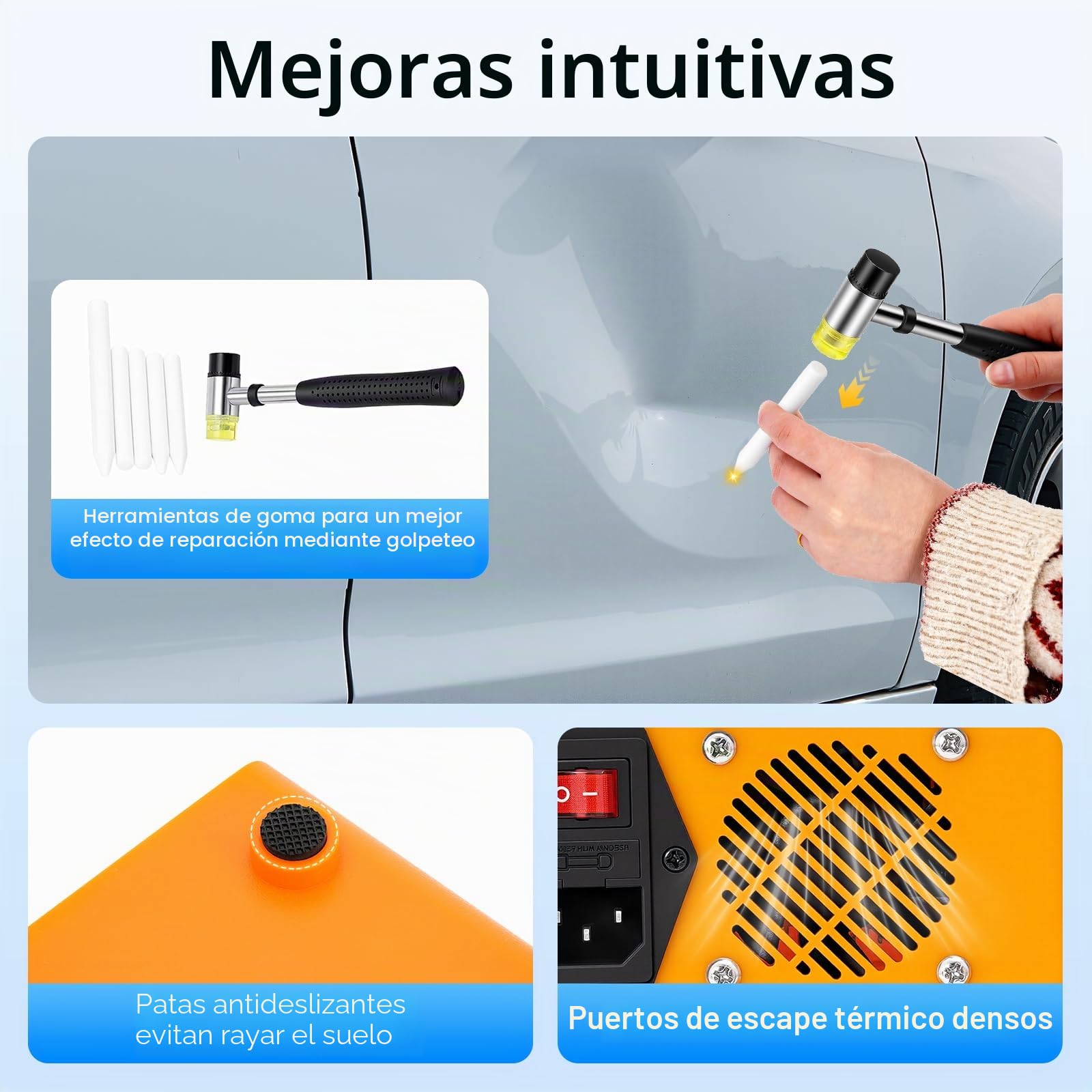Aparato de reparación de abolladuras para coche, electromagnético, calentador de inducción, 1380 W, 220 V, juego de reparación de abolladuras por inducción