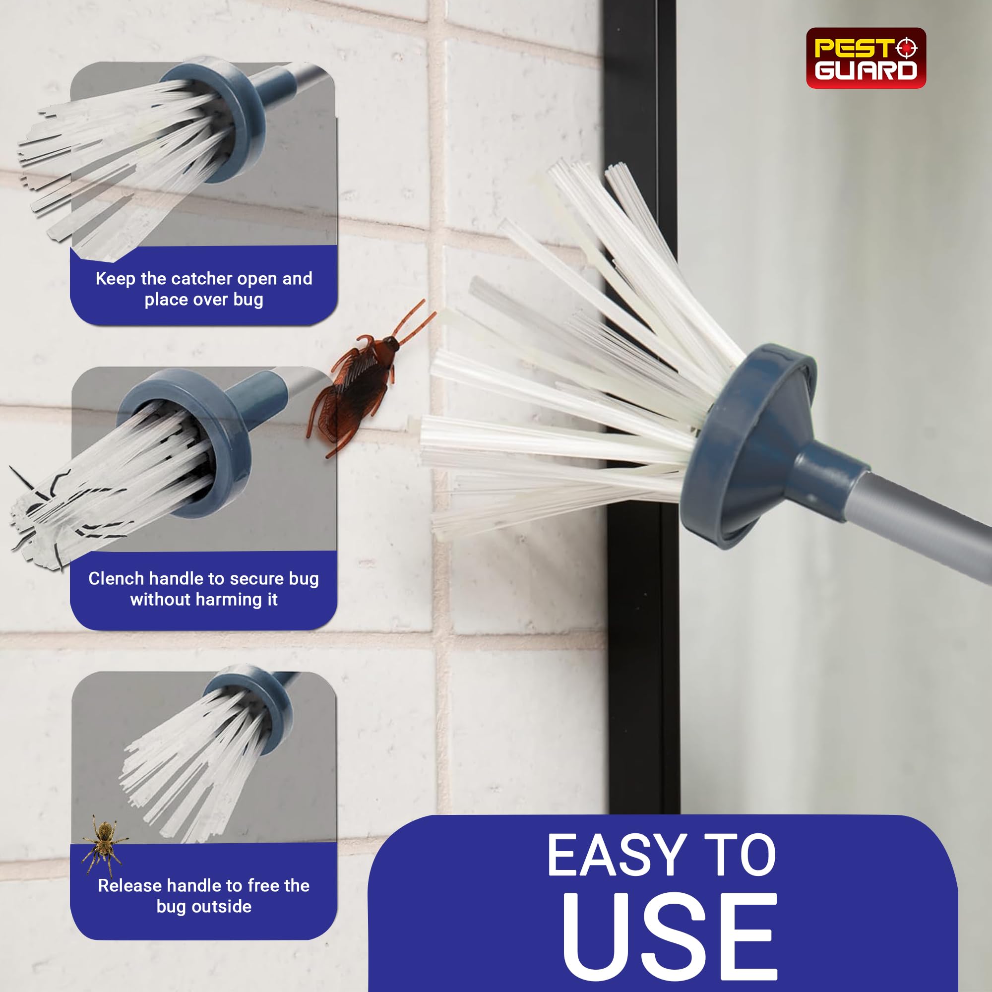 Spider Catcher With Long Handle - Non-Contact Spider, Foldable - Foto 9