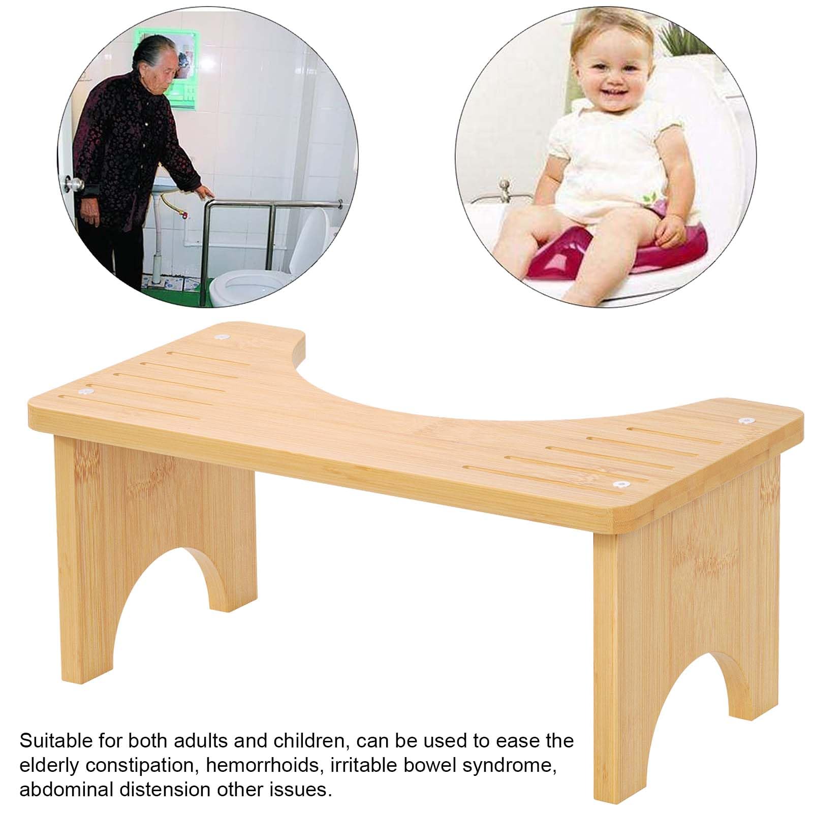 Toilettenhocker aus Bambus, Toilettenhocker für Erwachsene Rutschfester Squatty Potty Hocker, Tragbarer Ergonomischer Klohocker/WC Hocker für Natürliche und Bequeme Ausscheidung