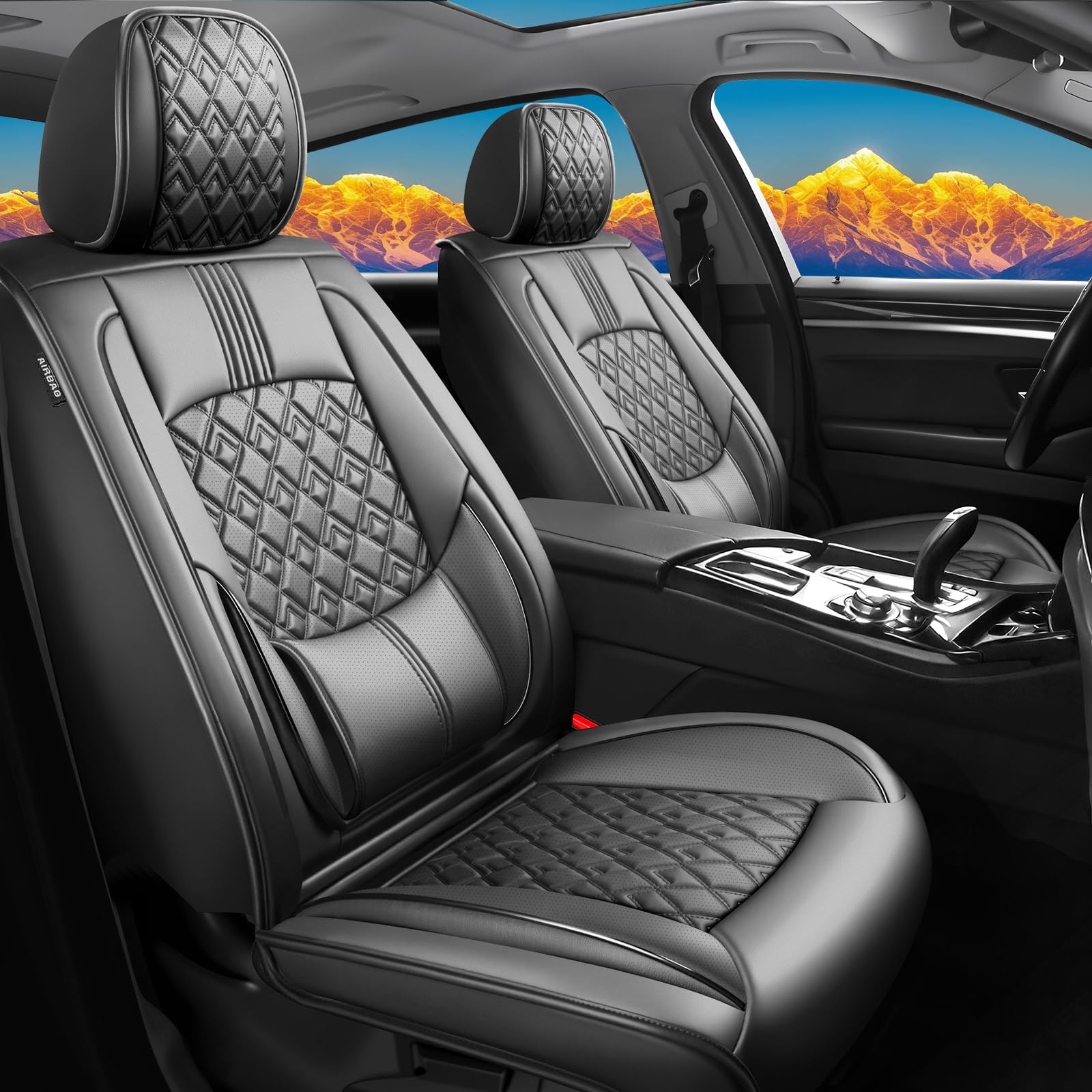 Fit Crosstrek Car Seat Covers for Subaru Crosstrek 2016-2025 2026 - Upgraded Premium Waterproof &amp; Breathable Leather, Airbag Compatible, All-Weather Seat Cushion Protector (Full Set, Black)