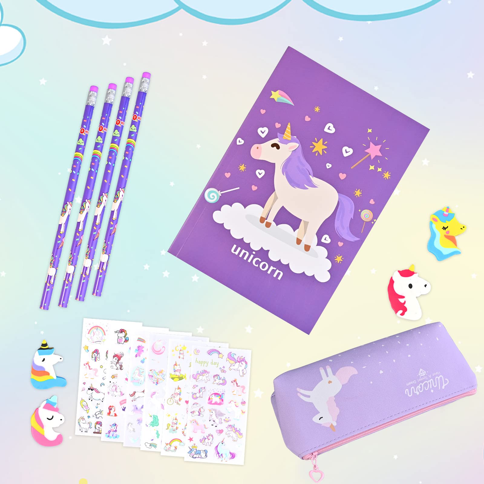 Set Di Cancelleria Con Unicorno, Set Di Cancelleria
