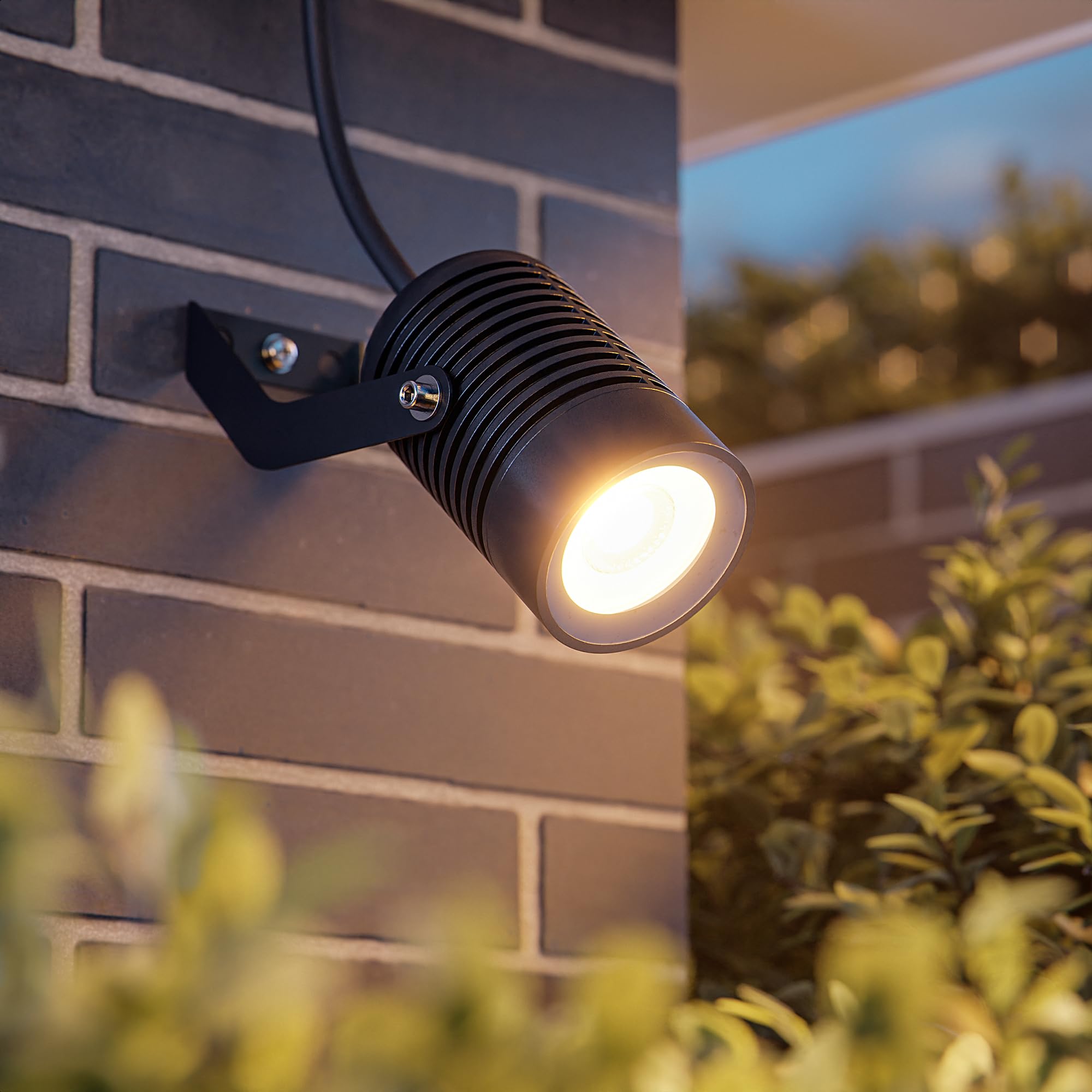 ledscom.de 4x Gartenstrahler SHINGA für außen, IP65, Stecker, schwarz, 1x GU10 max. 15W