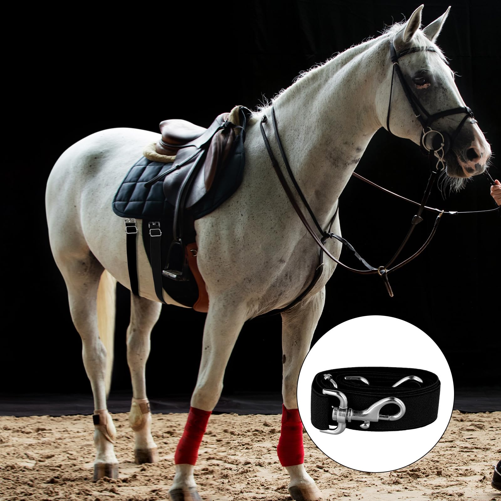 2 Pezzi Regolabile Coperta Per Cavallo Cinghie Per Gambe