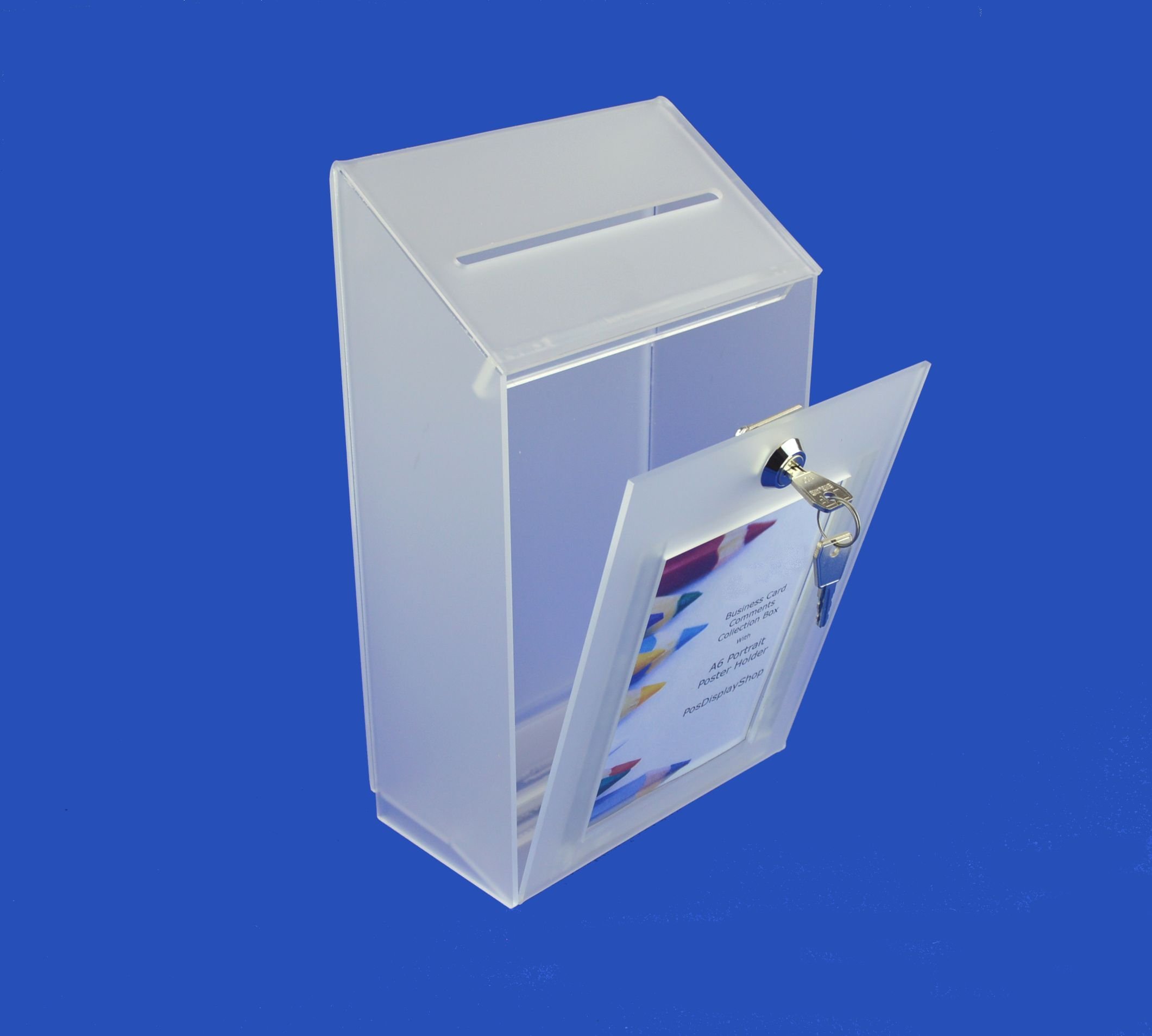 Pos Display Shop Small Lockable Frosted Acrylic Suggestion Ideas Comments Feedback Collection Box PDS9463A6 (Frosted)