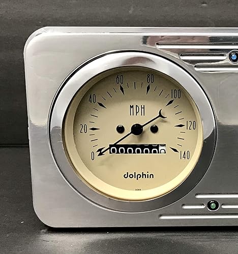 Miniatura 2 de 1946 Willys 2 Gauge Dash Panel Inserto 3 3/8" Quad Style Mecánico Bronceado