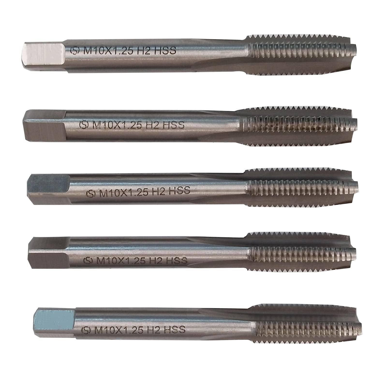 HUAZHICHUN M10×1.25 Metric Hand Tap,Thread Tap Pitch Straight Flutes HSS Right Hand Tap (2pcs)