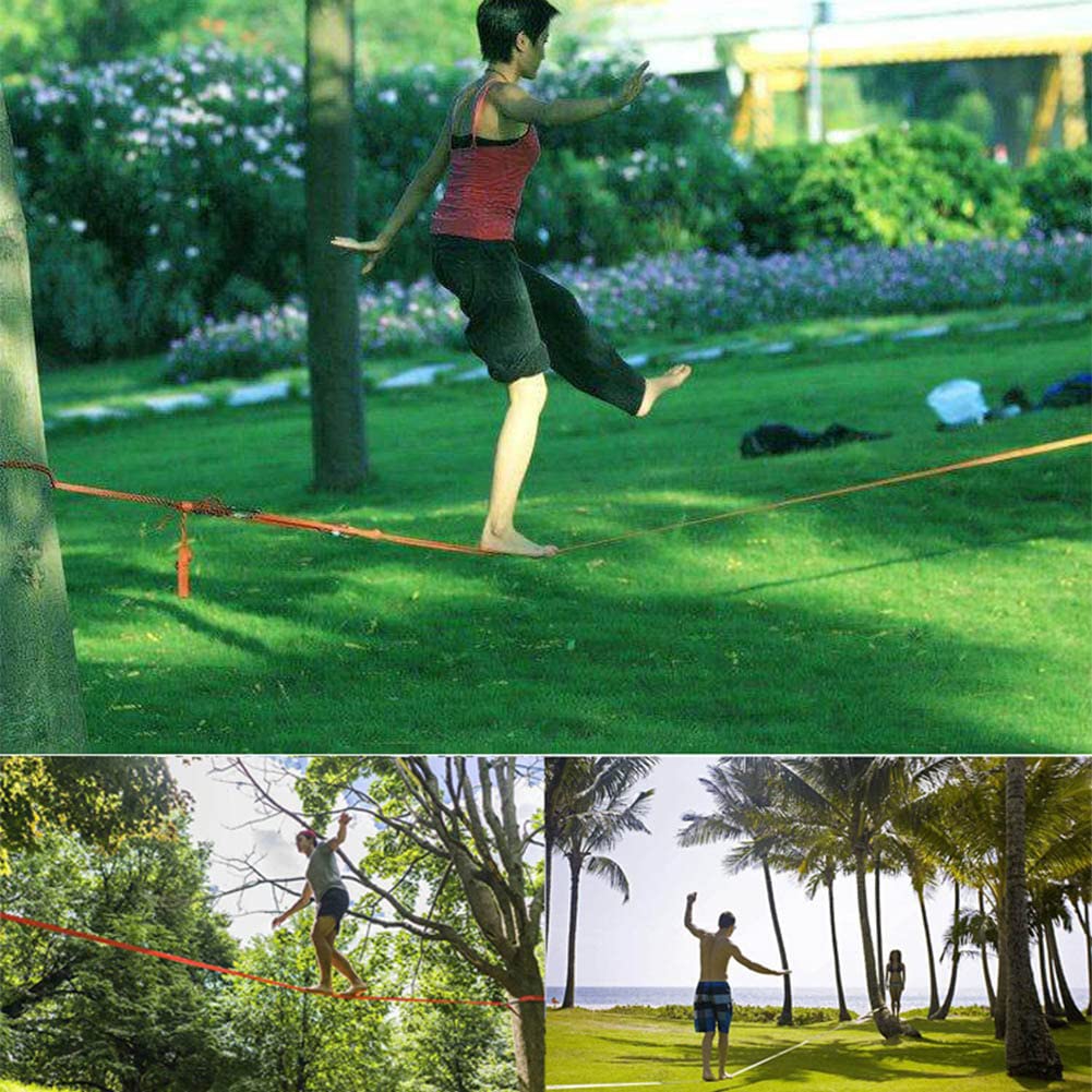 Slacklines für Kinder, Verdickung für 10 m, korrigierte Linie mit Baumschutz | Fitness-Ausrüstung, Kinder und Facyn