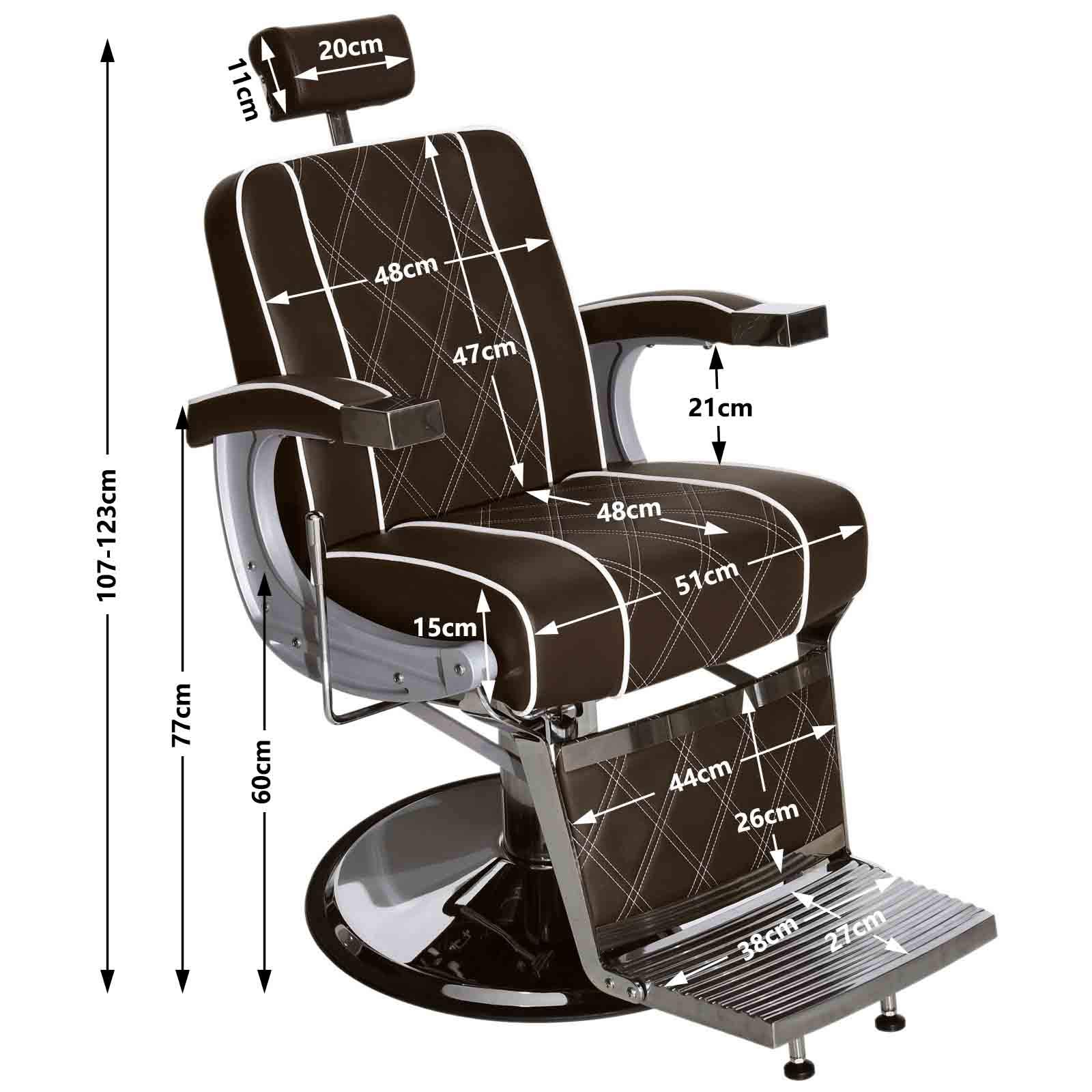 BarberPub 3810BR - Sedia idraulica per parrucchieri, colore: marrone