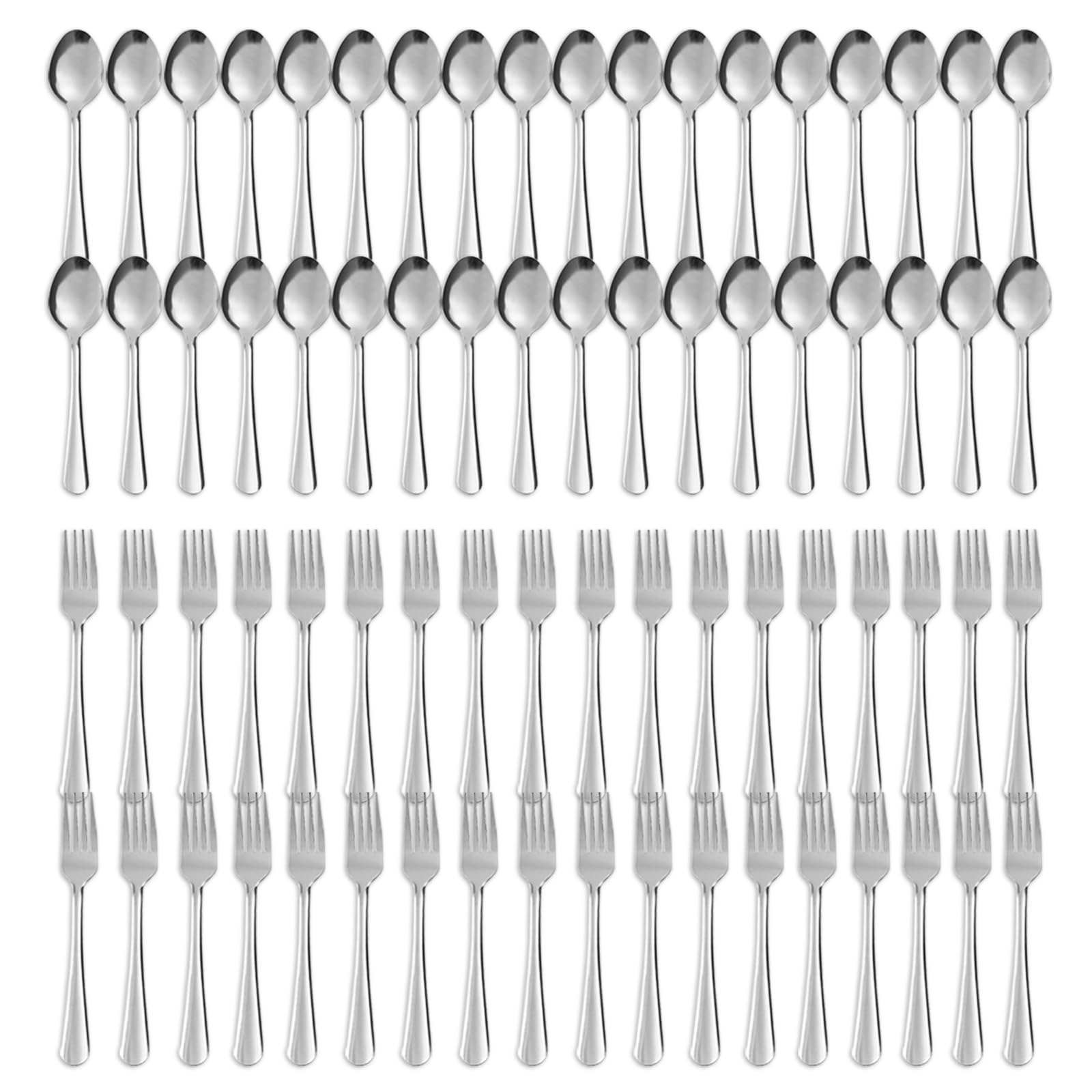 Forks and Spoons Silverware Set-72PCS Dinner Forks &amp; Dinner Spoons