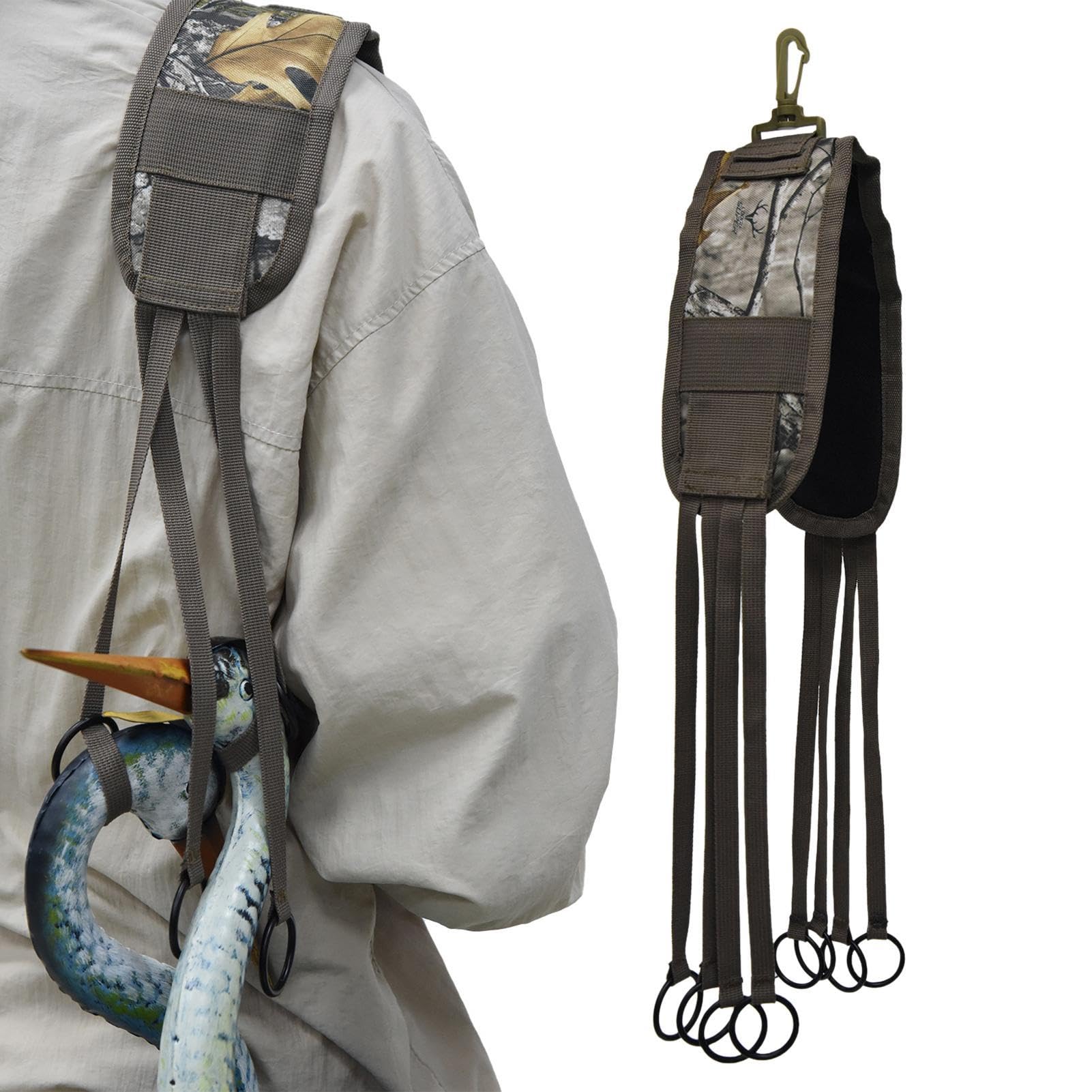 Transportador de juegos con correa de pato, portador de caza de aves acuáticas, accesorios de caza de patos, cordón de correa de pato, portador de caza de pájaros, portador de juegos con bucles,