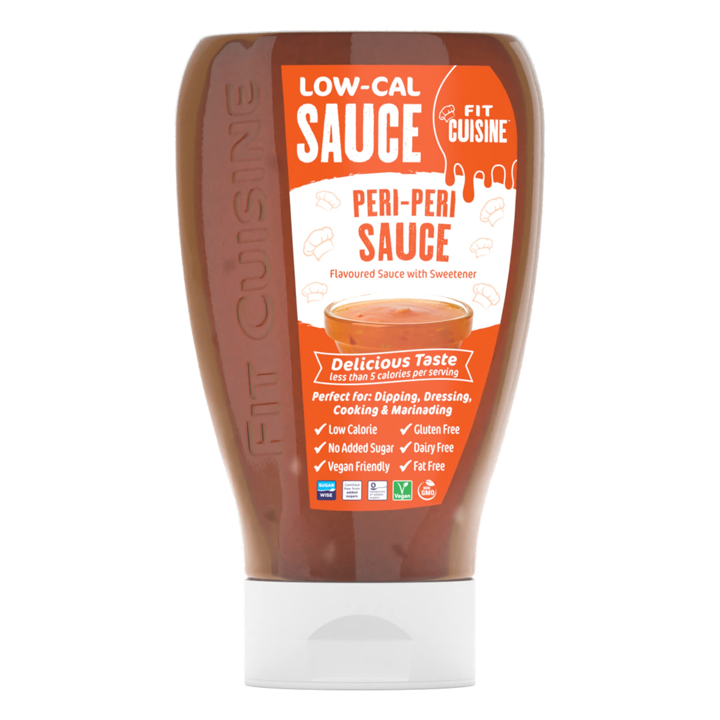 Fit Cuisine Low Calorie Sauce - Low-Cal Sauce to Support Weight Management, Low Carb Diet, Keto Friendly, Vegan, For Dipping, Dressing, Cooking, Marinading - 425ml (Peri-Peri Sauce)