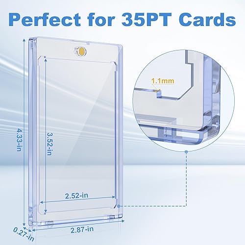 Miniatura 5 de Tarjetero magnético de 5 quilates para tarjetas intercambiables, protectores de tarjetas de 35 puntos, de plástico duro, apto para tarjetas