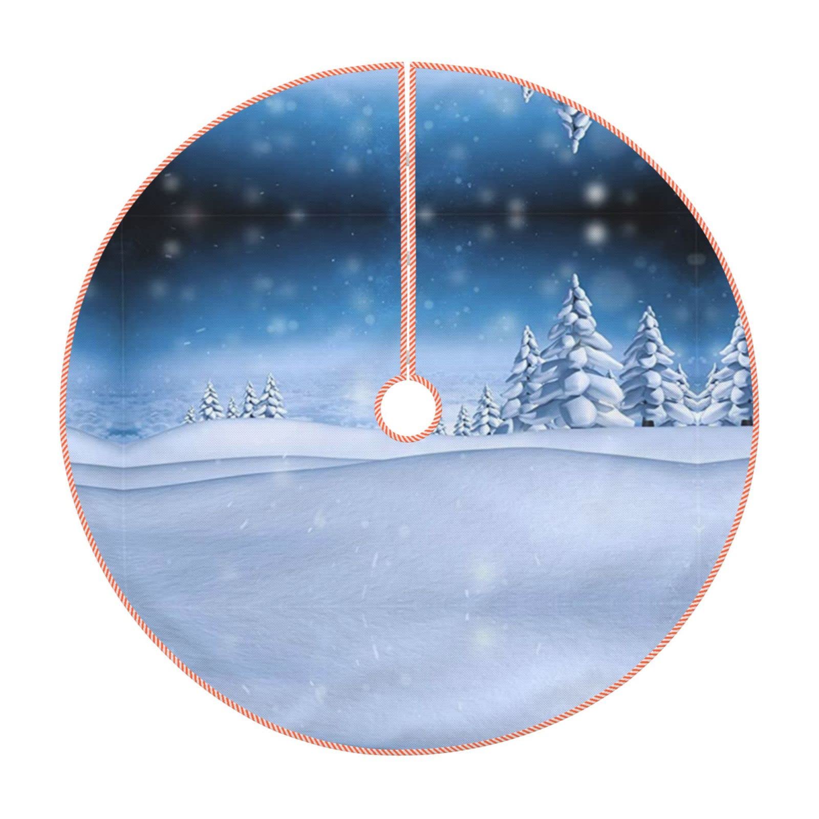 Tapis de sapin de Noël imprimé d'hiver pour protéger le sol du salon