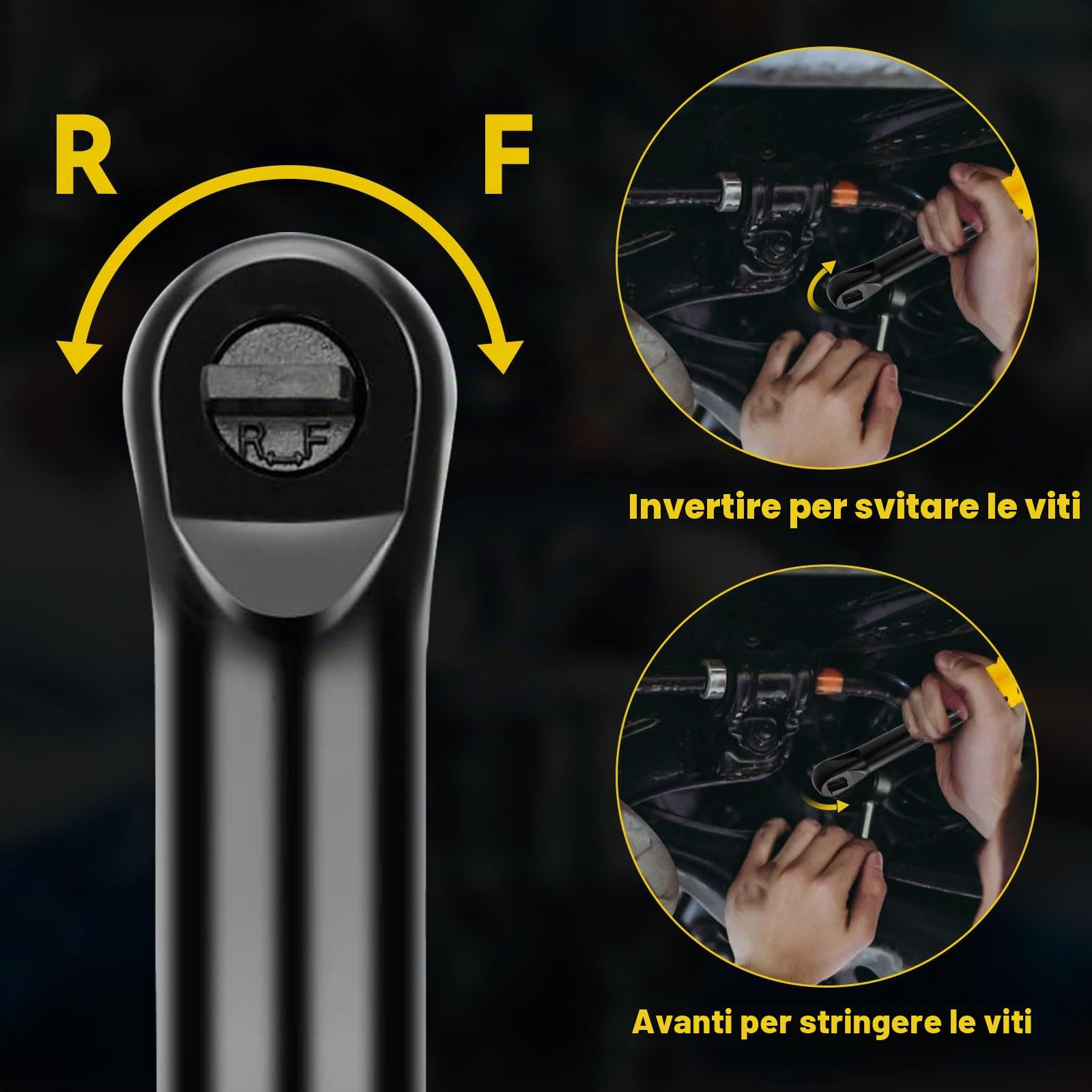 Chiave a cricchetto senza fili estesa da 3/8" per batterie Dewalt da 18V 20V, testa estesa da (6 pollici) 16cm, 80N.m, 320RPM set di chiavi a cricchetto elettriche con luce LED integrata e 8 bussole